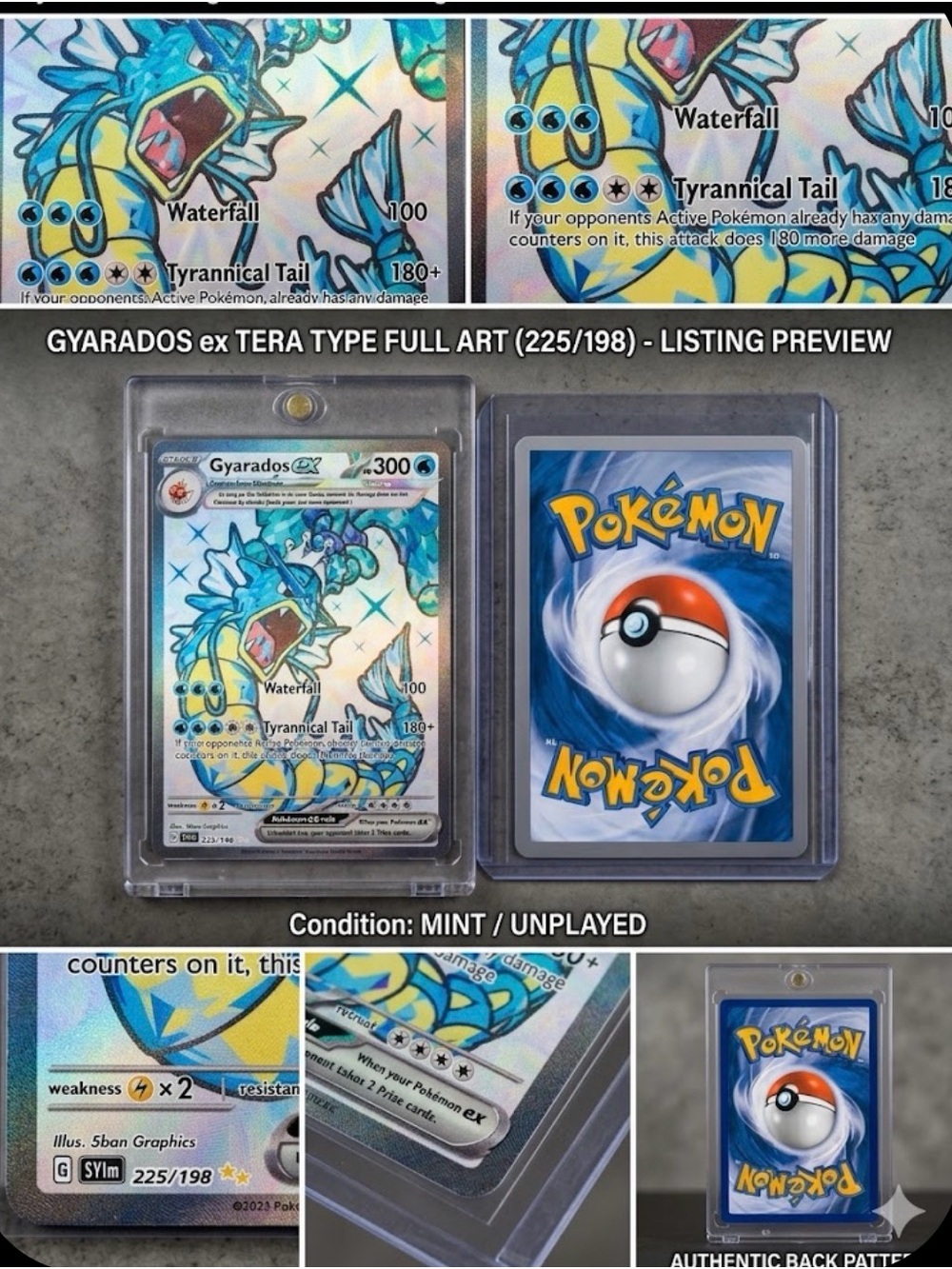 Amazon Gyarados EX Tera Type Full Art Pokémon Card - Blue, Yellow